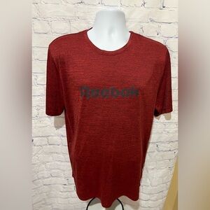 Reebok Heathered Short Sleeve Tee Garnet Heather Mens large